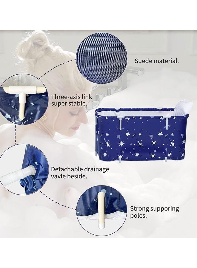 Extra Large Foldable Bathtub Freestanding Soaking Bathing Tub for Adult Bathroom Folding SPA Tub for Shower Stall, Separate Family Bathroom SPA Tub for Hot Ice Bath (B-120cm/47inch) - Image 5